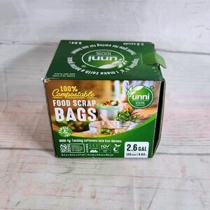 Unni 100 Compostable Food Scrap Bags 2.6‎ Gallon 100 Count Eco Friendly